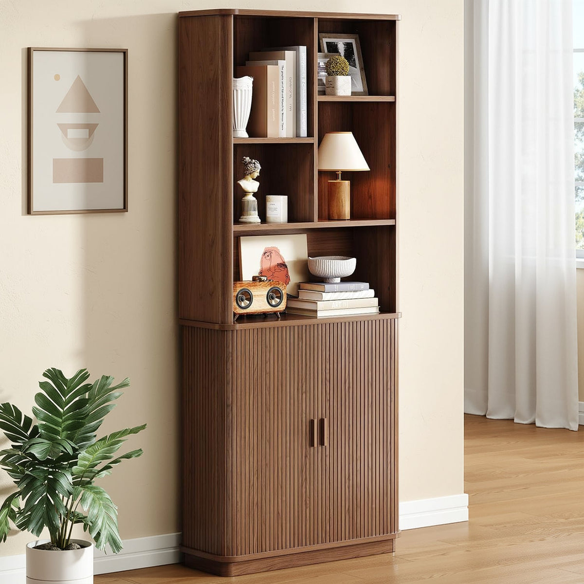70.9 in Tall Bookcase with Doors