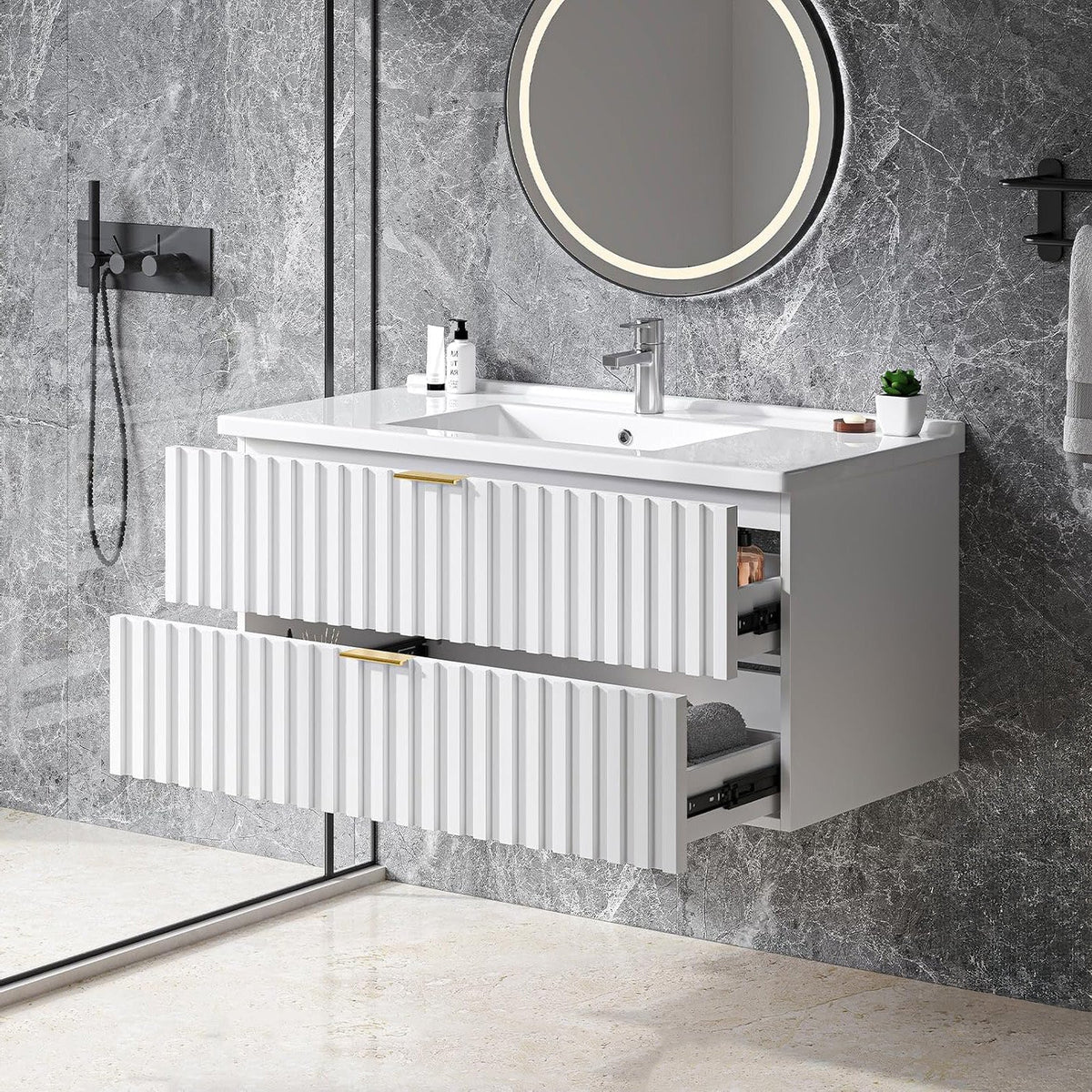 36 Inch Wall-Mounted Floating Bathroom Vanity