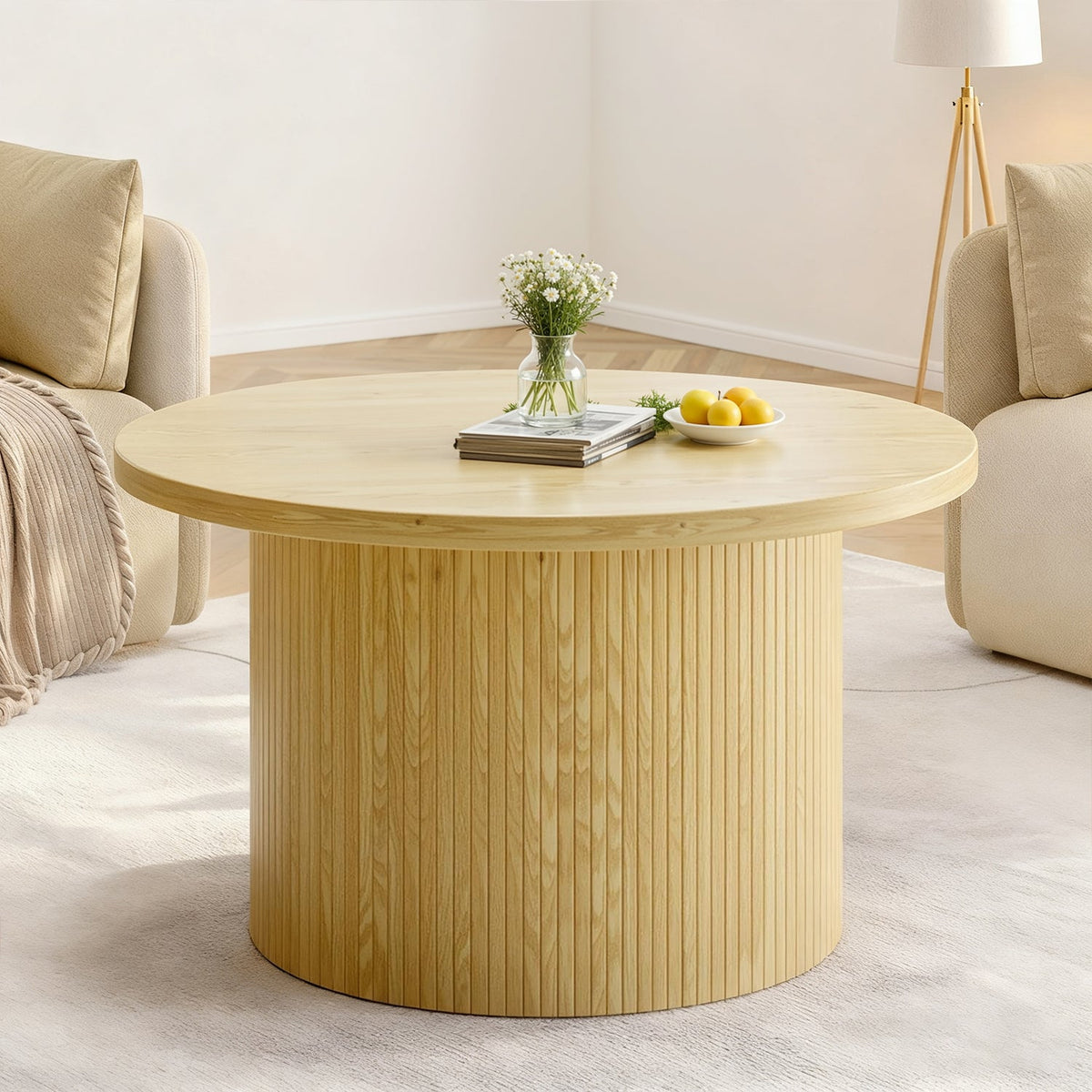 31.5 Inch Round Drum Coffee Table
