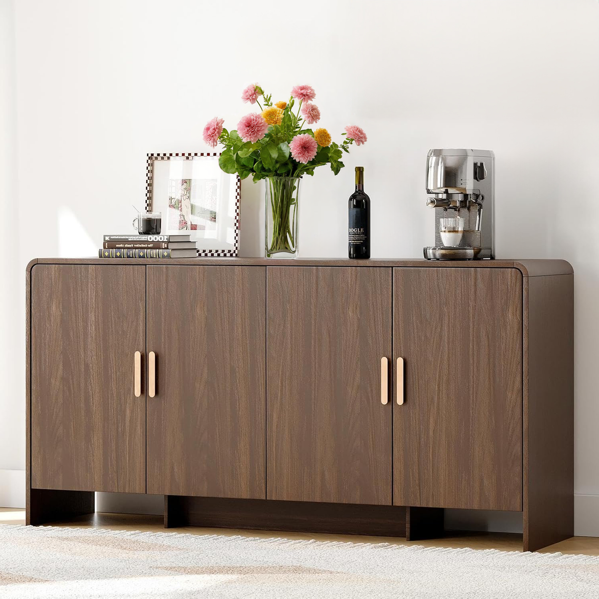 60 in Farmhouse Buffet Sideboard with 4 Doors