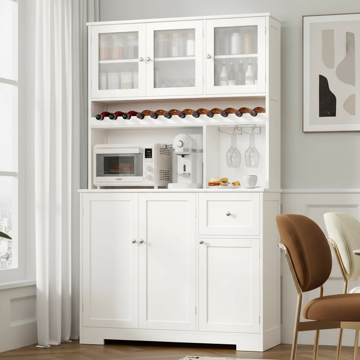 71 in Kitchen Pantry Cabinet with Coffee Bar