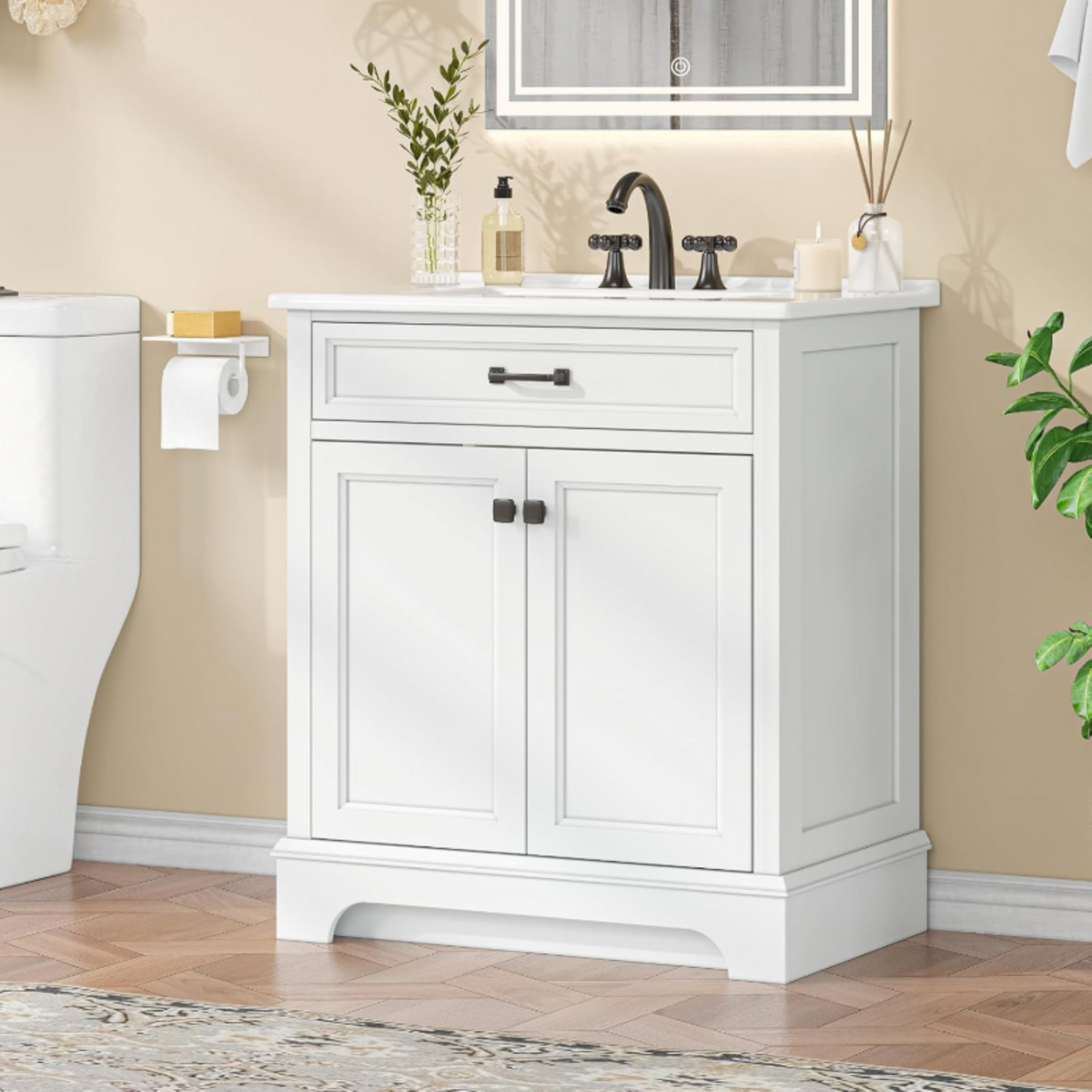 30 Inch Bathroom Vanity with Sink and Soft-Close Doors