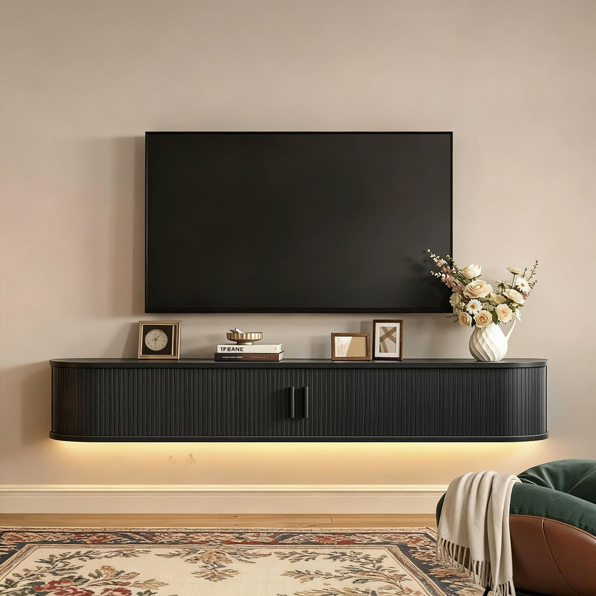 63 in Floating TV Stand with LED Lights