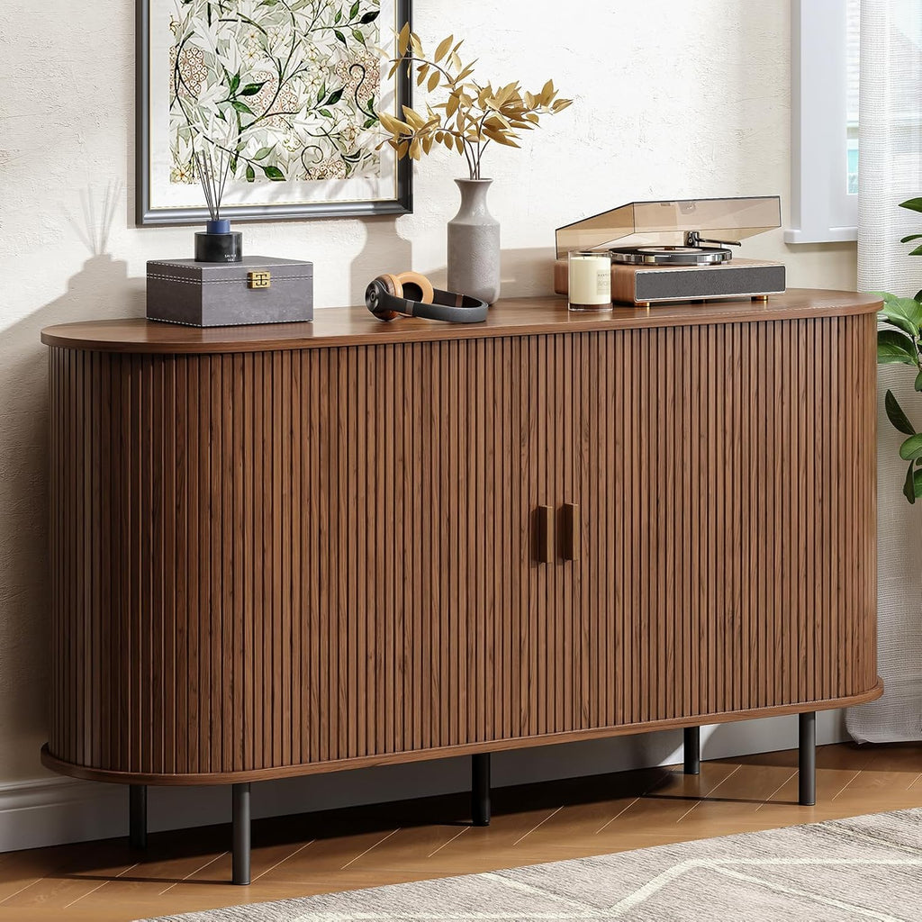 55 Inch Sideboard Buffet with Tambour Door