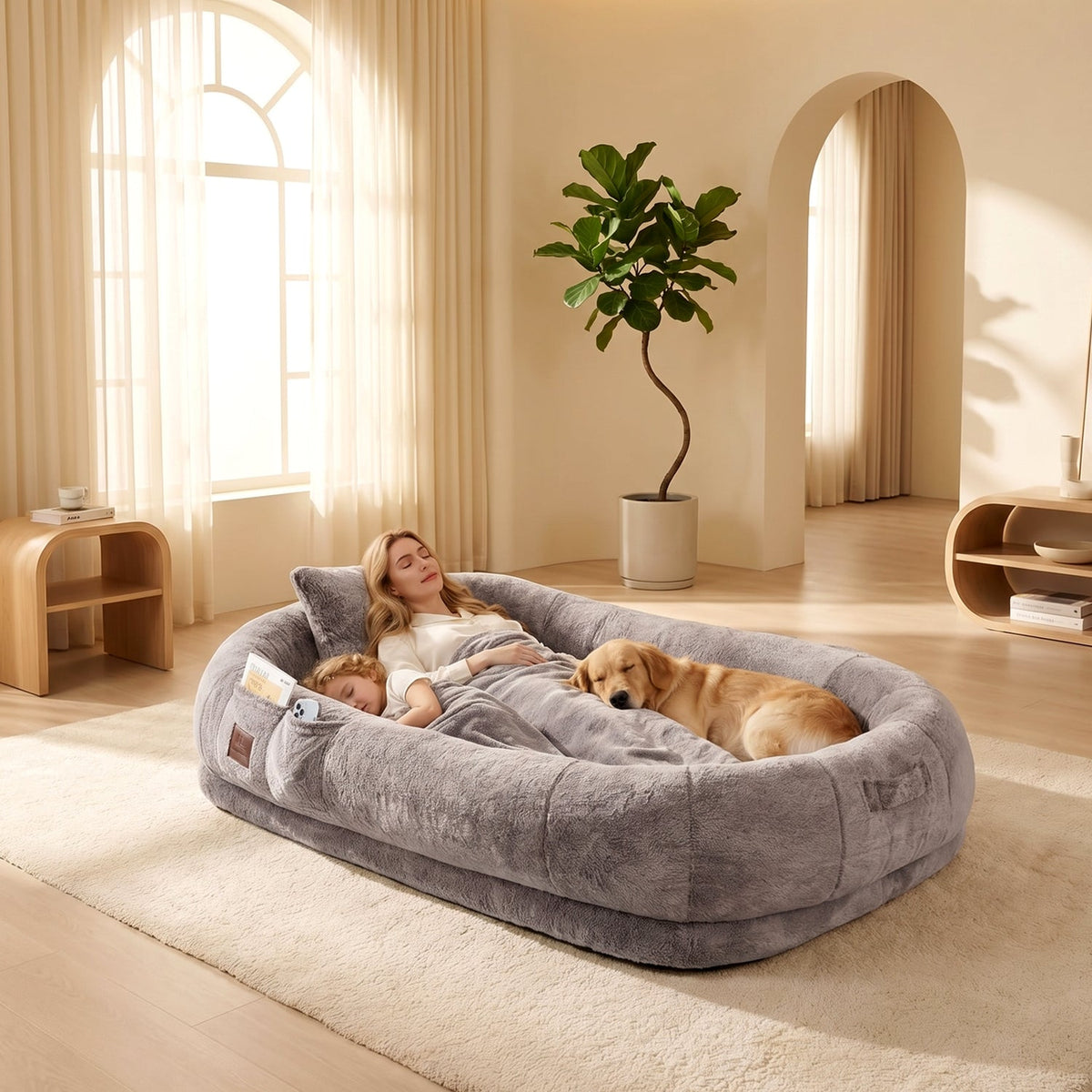 Washable Human Dog Bed for Adults, 75 x 47 Inch