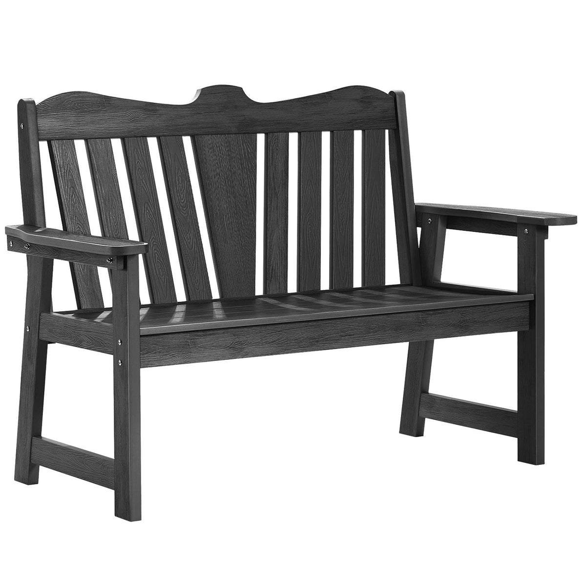 Weatherproof Patio Garden Bench with Wide Armrests