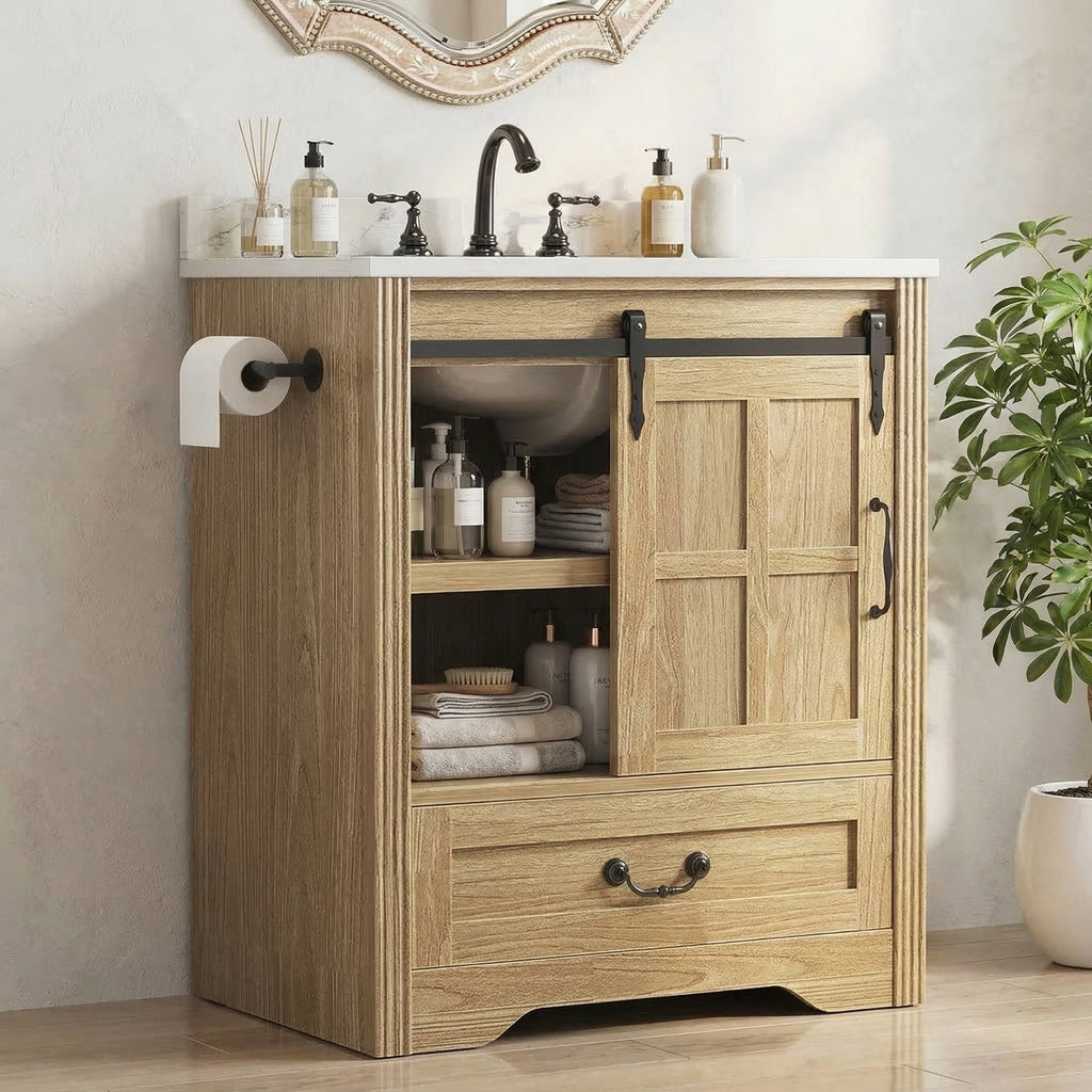 30 Inch Farmhouse Bathroom Vanity with Sink