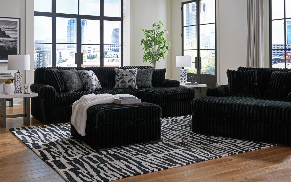 Midnight-Madness Black Sectional Set