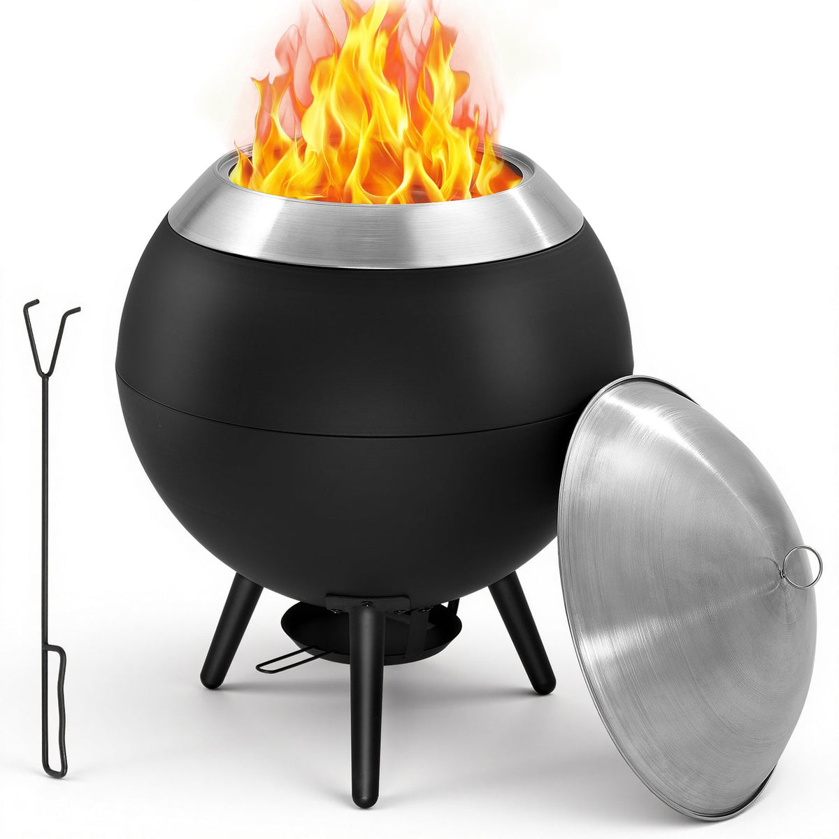 Smokeless Wood Burning Fire Pit with Grill Rack