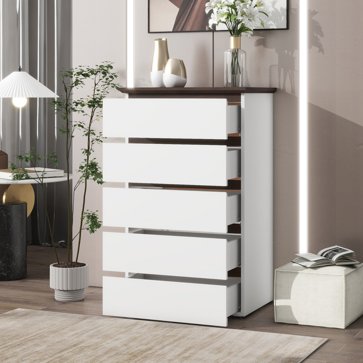 5 Drawer Dresser Storage Chest and Closet Organizer