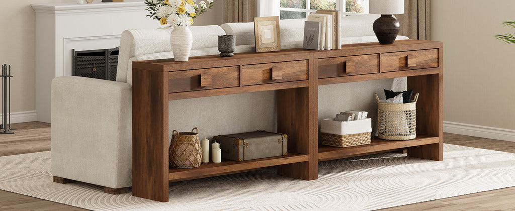 47 Inch Narrow Console Table with Drawers