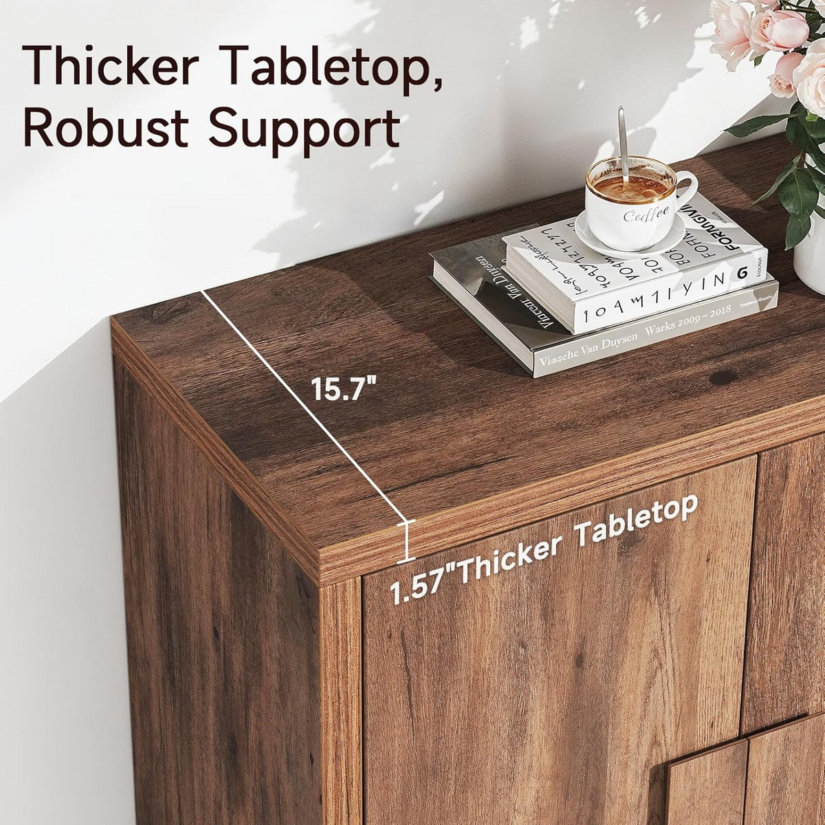 32" Sideboard Cabinet with 2 Doors and Adjustable Shelf