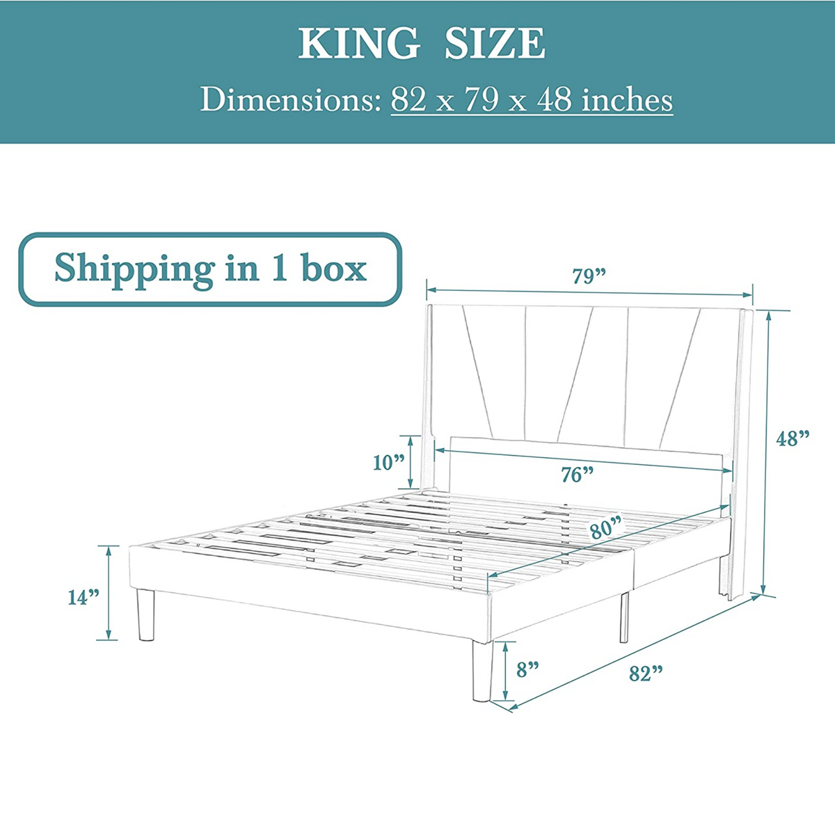 Beige or Grey Bed Frame with Geometric Headboard