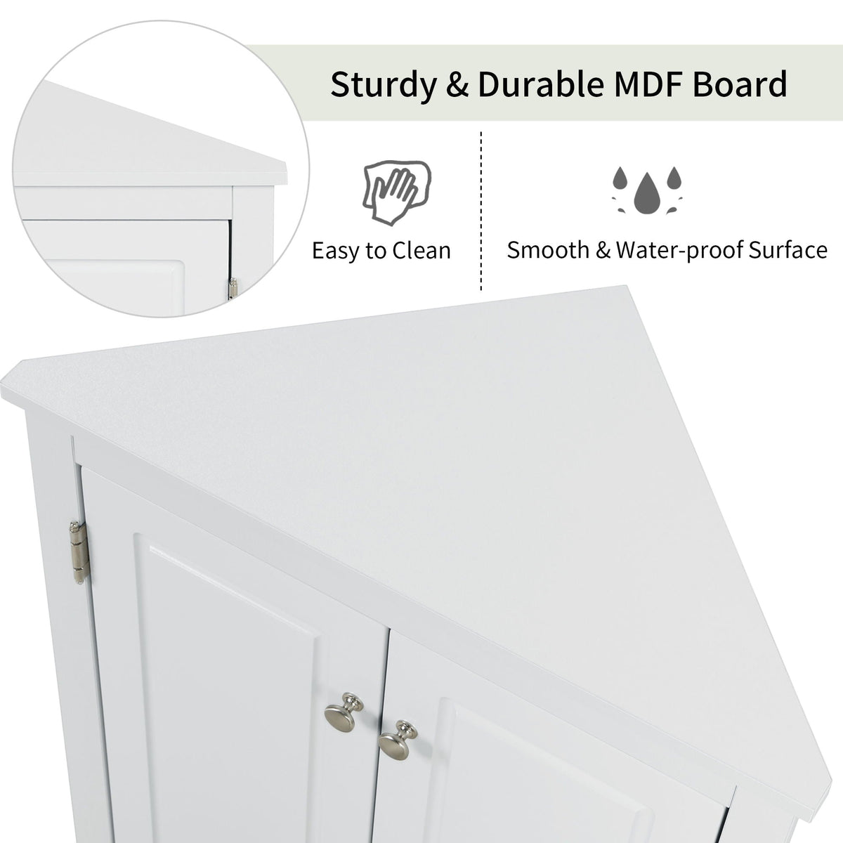 Triangle Bathroom Storage Cabinet, Adjustable Shelves