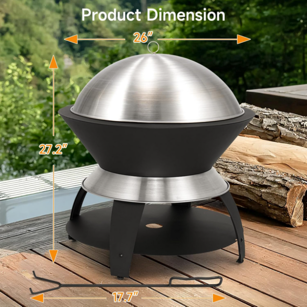 Stainless Steel Smokeless Wood Burning Fire Pit