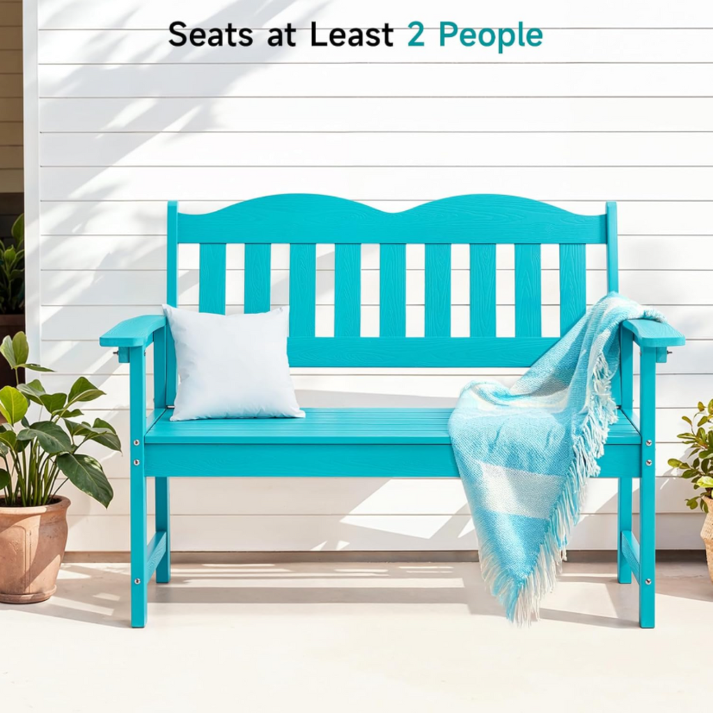 2-Person HDPS Outdoor Garden Bench, 800 lb