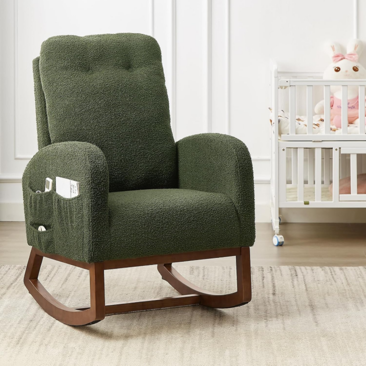 High Back Rocking Chair for Nursery, Living Room