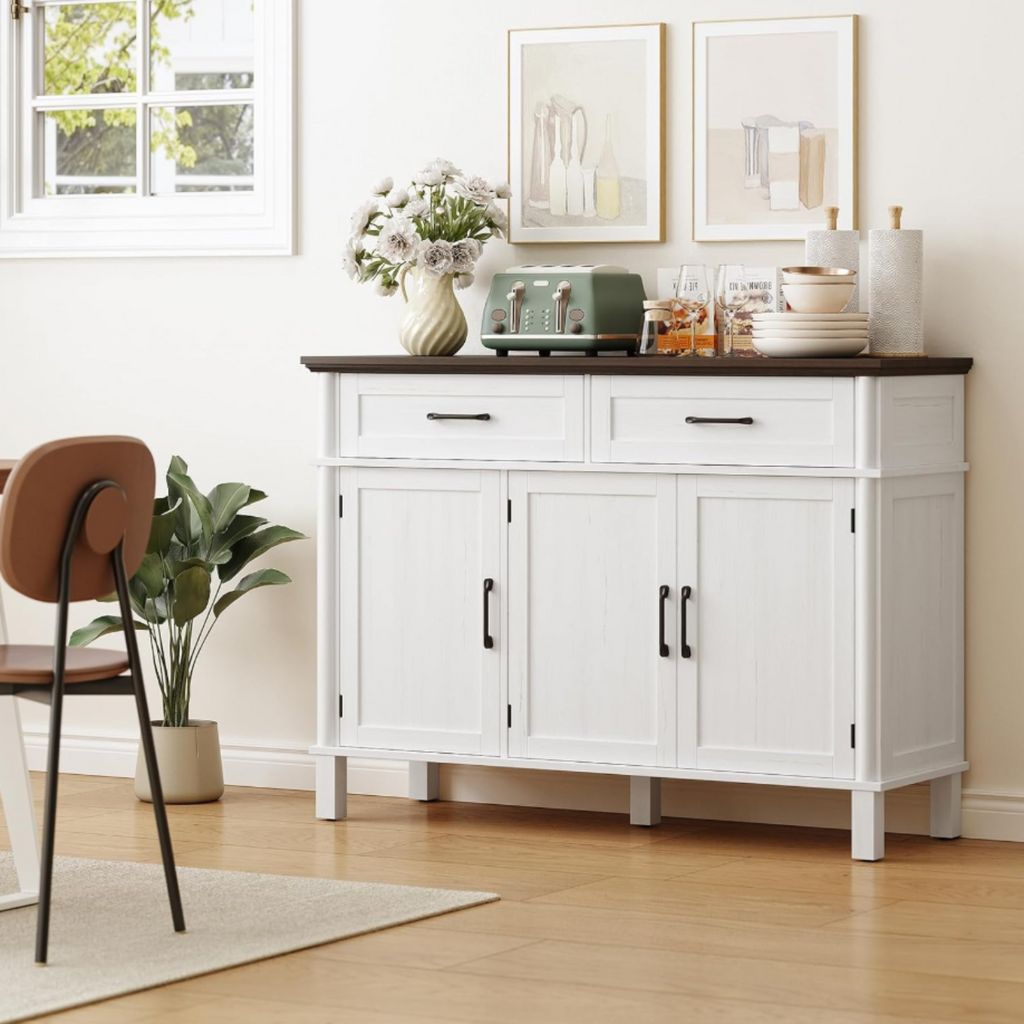 Wood Buffet Sideboard with 2 Drawers and 3 Doors