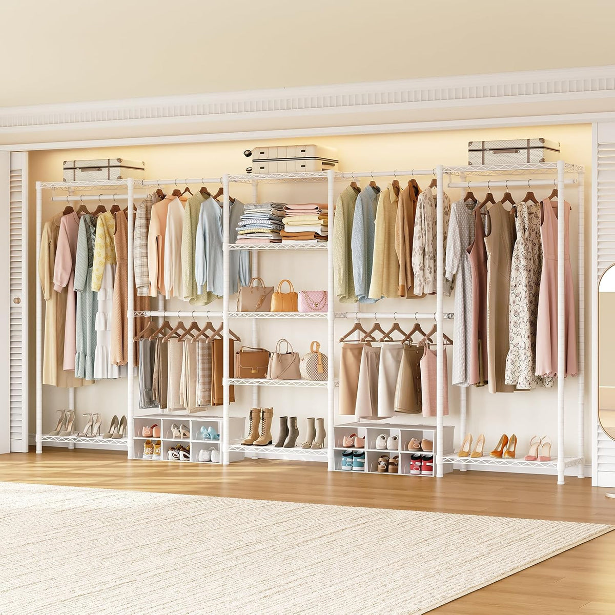 Heavy Duty Freestanding Clothes Rack with 9 Shelves
