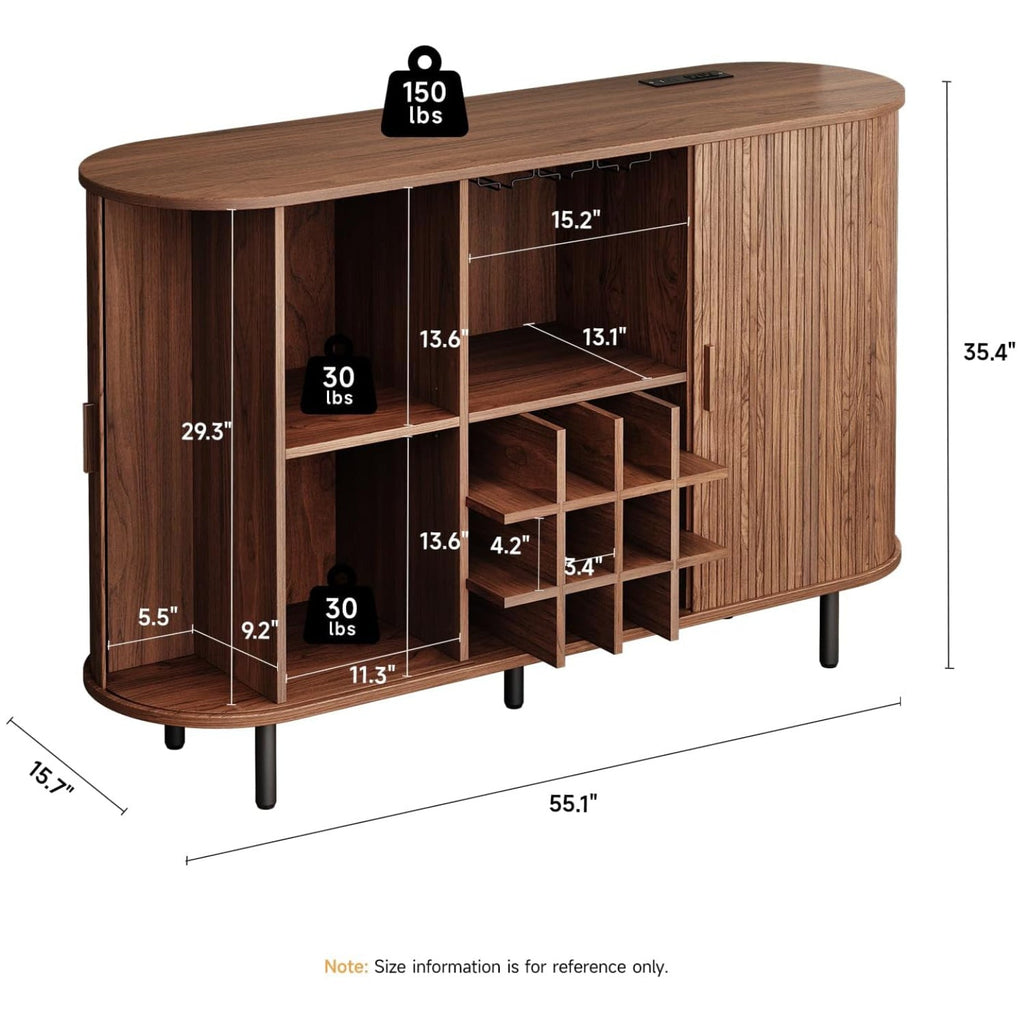 55 Inch LED Wine Bar Cabinet and Coffee Station