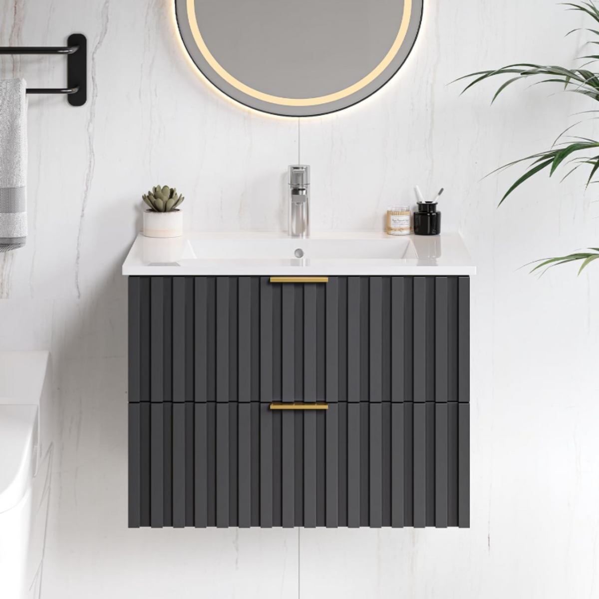 24 Inch Wall-Mounted Floating Bathroom Vanity