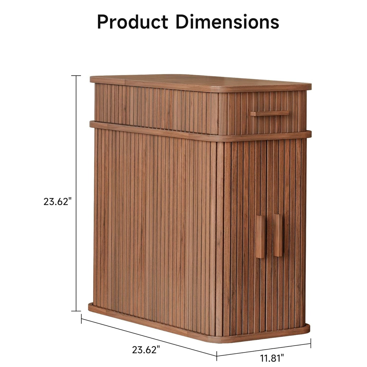 Narrow Flip Top Nightstand with Charging Station