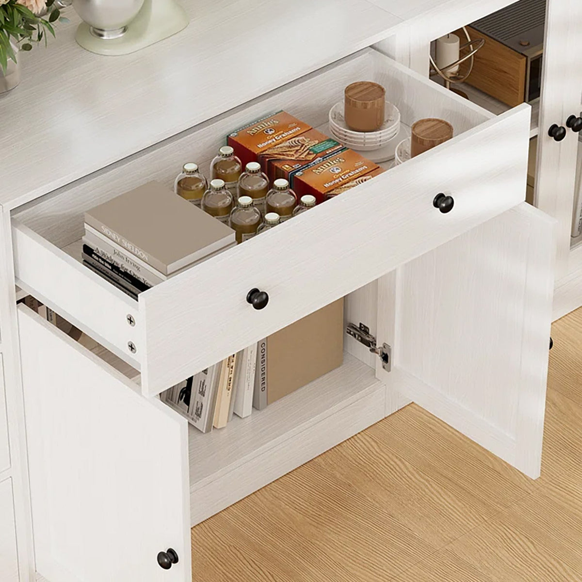 4-Piece Kitchen Pantry Set with Bookshelves (2B+2C)