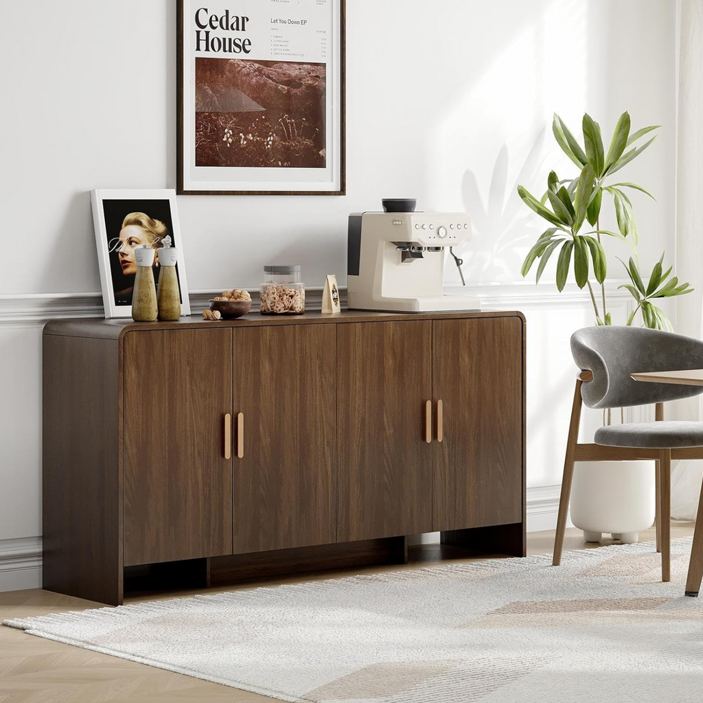 60 in Farmhouse Buffet Sideboard with 4 Doors