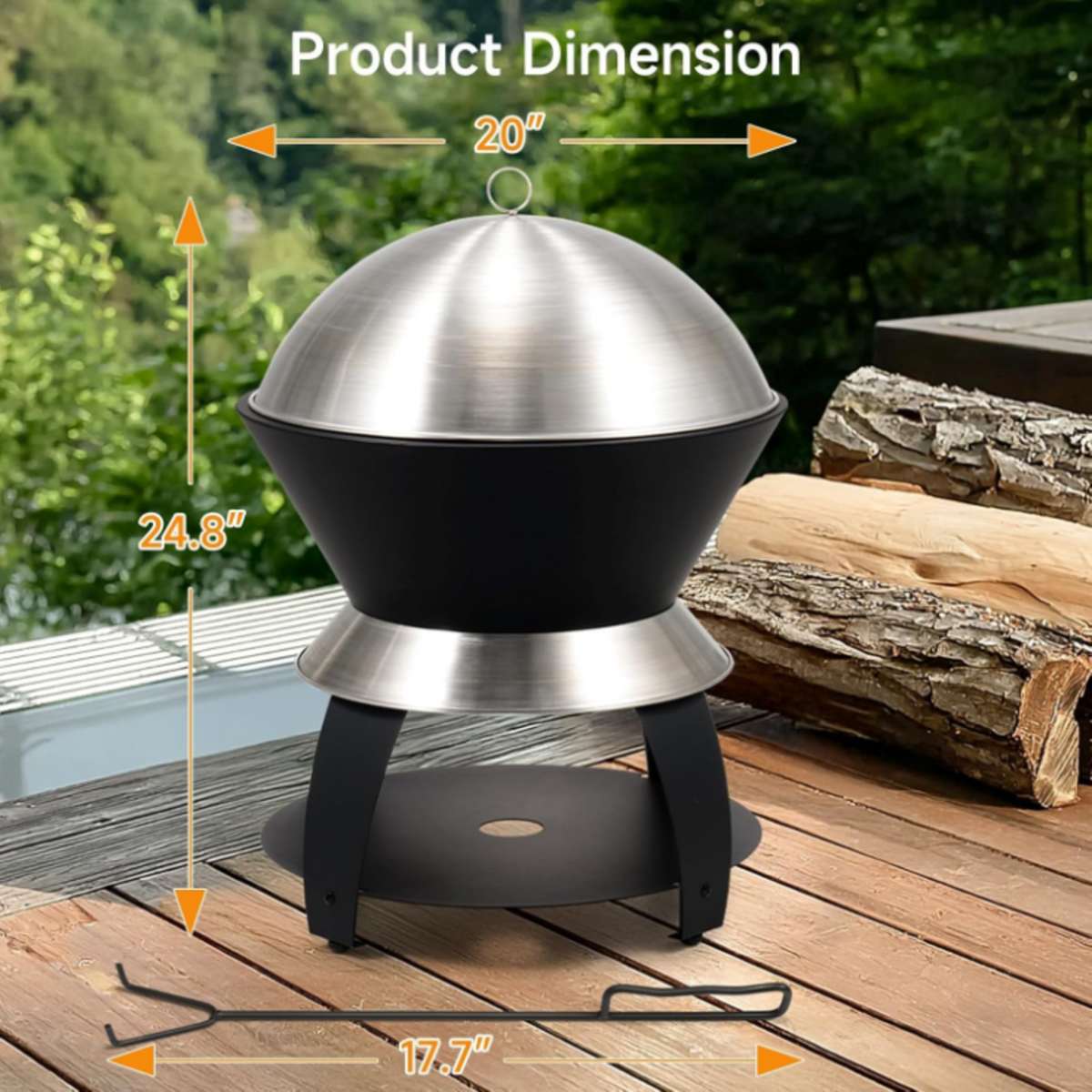 Stainless Steel Smokeless Wood Burning Fire Pit
