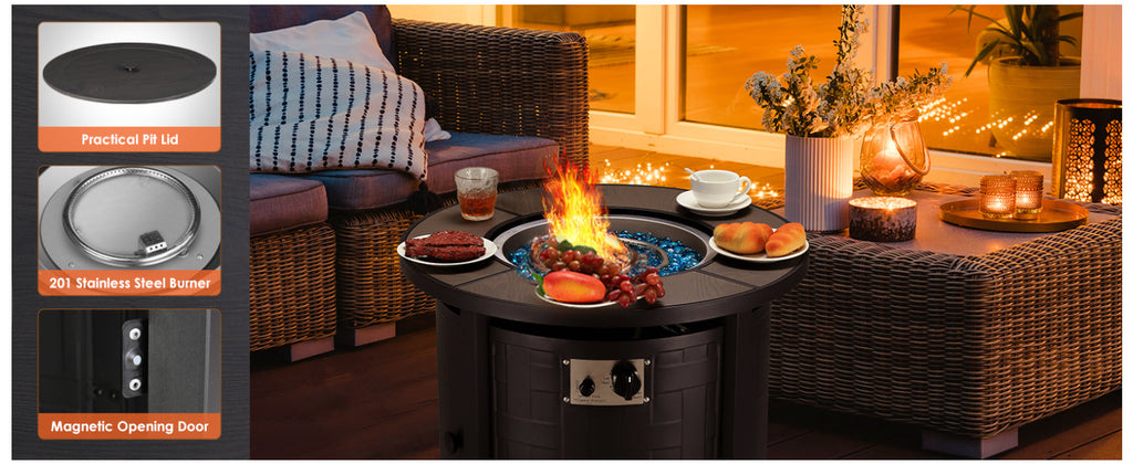 30-Inch Propane Fire Pit Table, 50,000 BTU