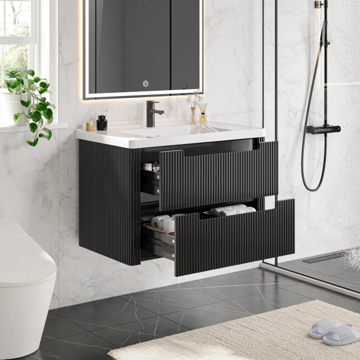 32-Inch Floating Bathroom Vanity with Sink