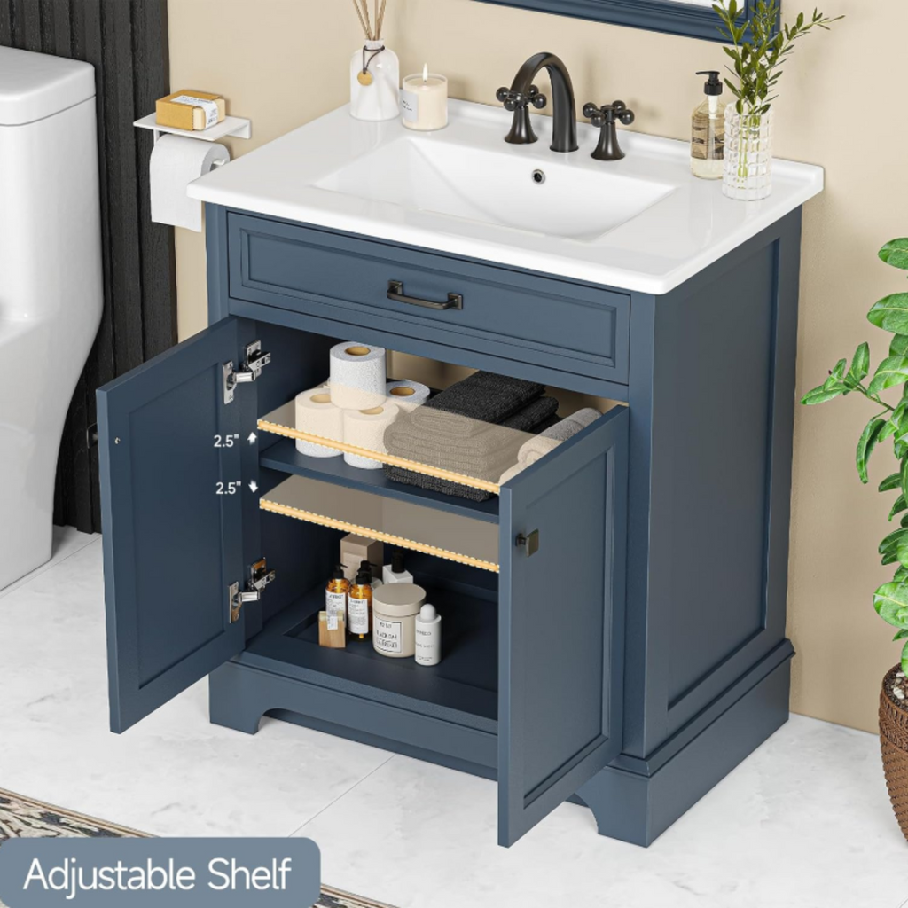 30 Inch Bathroom Vanity with Sink and Soft-Close Doors