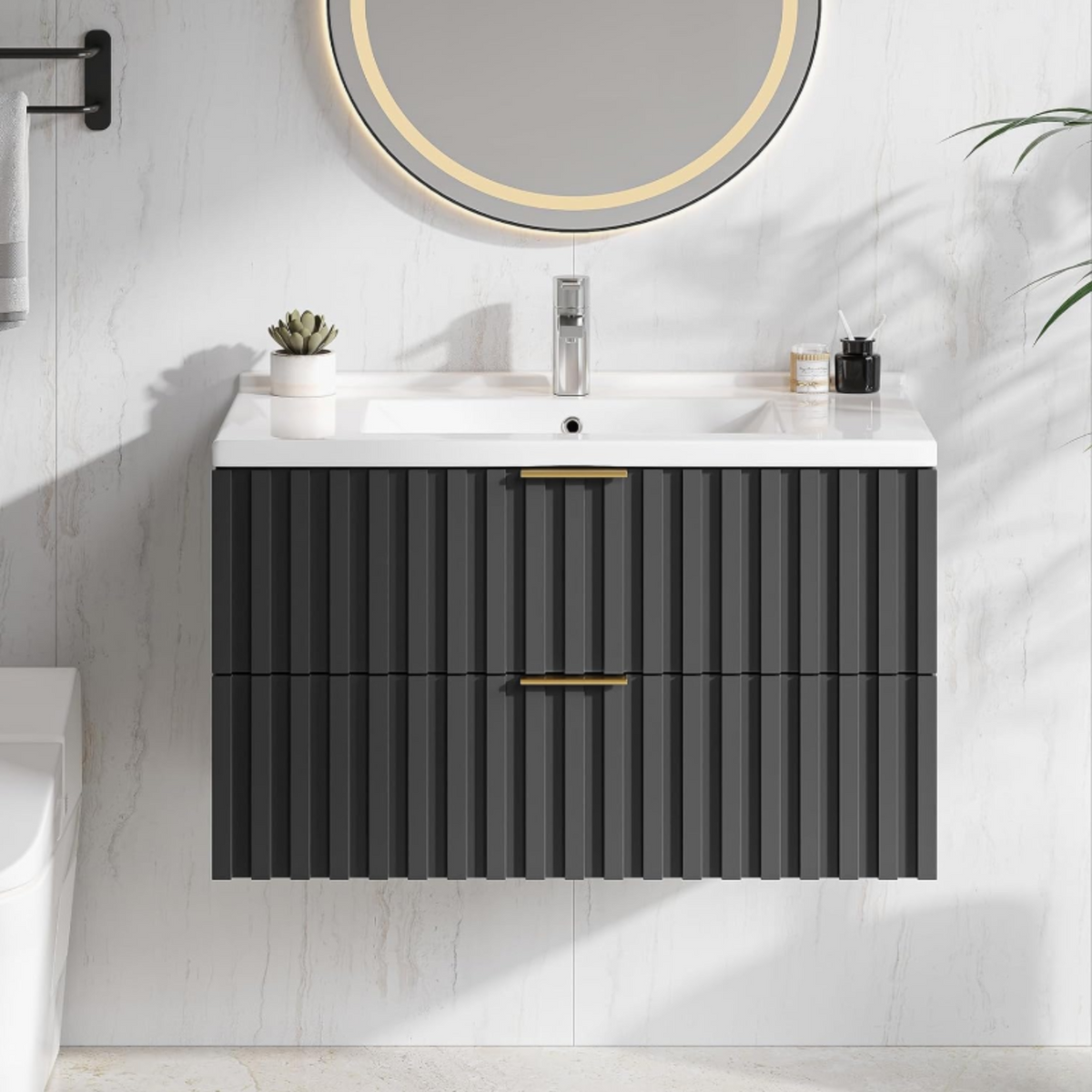 30 Inch Wall-Mounted Floating Bathroom Vanity