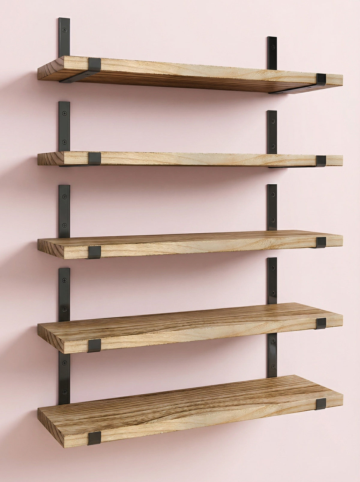 Rustic Floating Wood Wall Shelves, 5 or 8 Pack