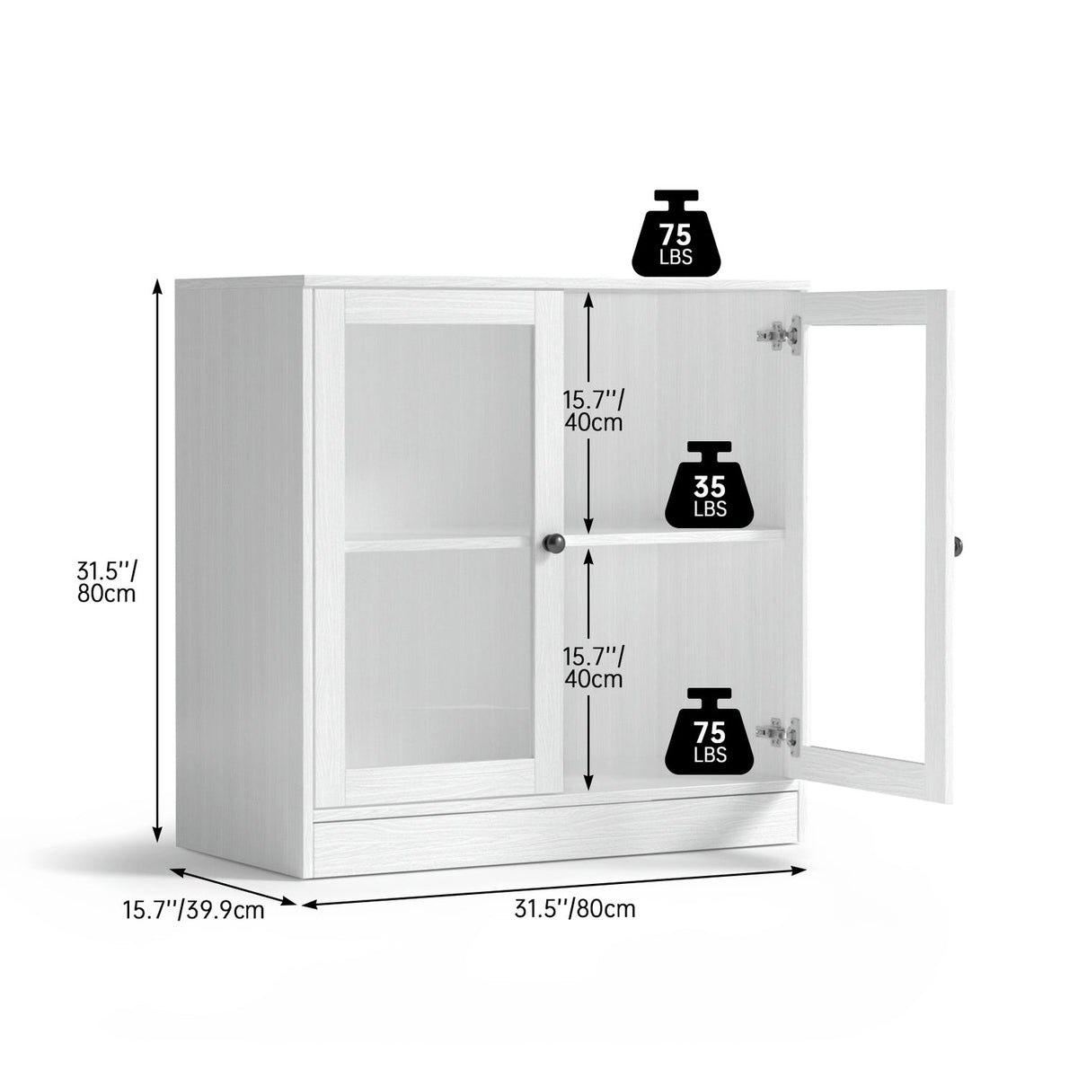 Accent Cabinet with Glass Doors and Small TV Stand