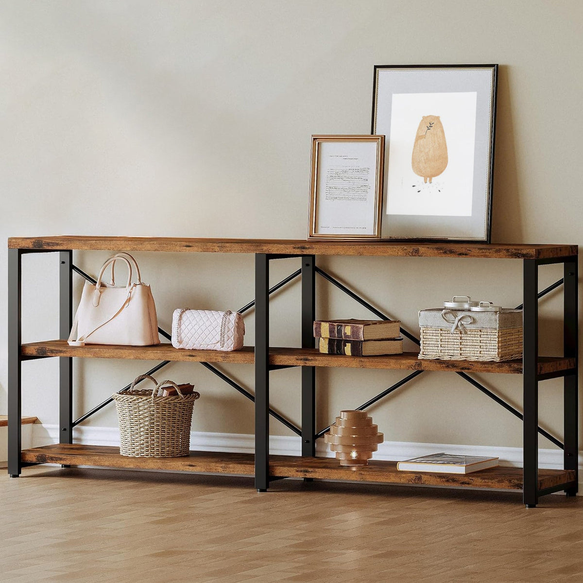 70.8 Inch 3-Tier Entryway Console Table