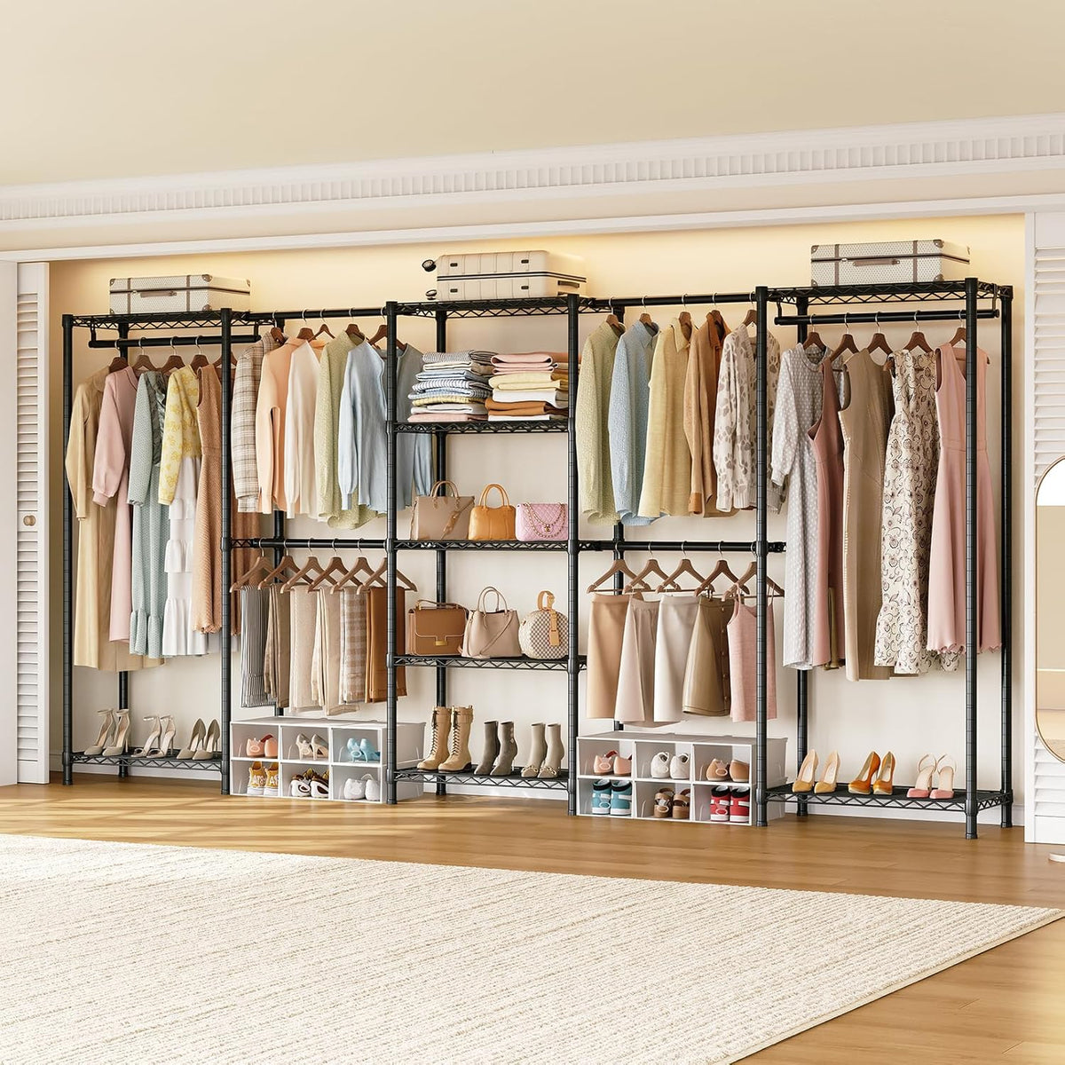 Heavy Duty Freestanding Clothes Rack with 9 Shelves