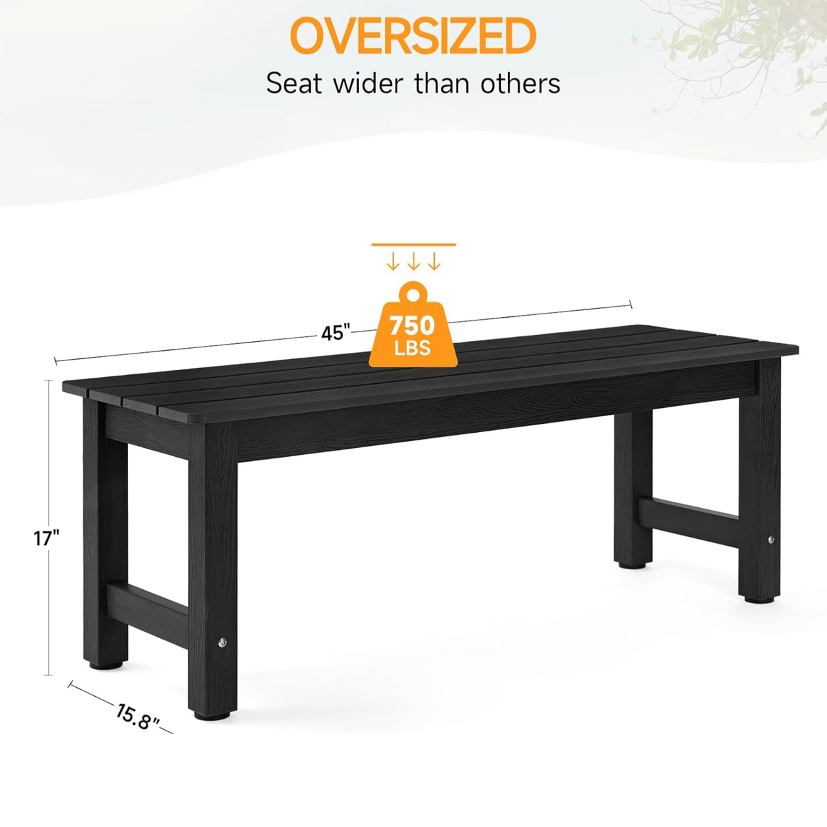 HDPS Outdoor Patio and Garden Bench