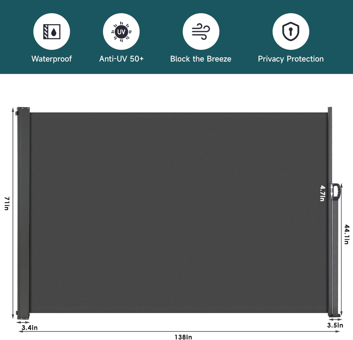 Retractable Side Awning Patio Privacy Screen
