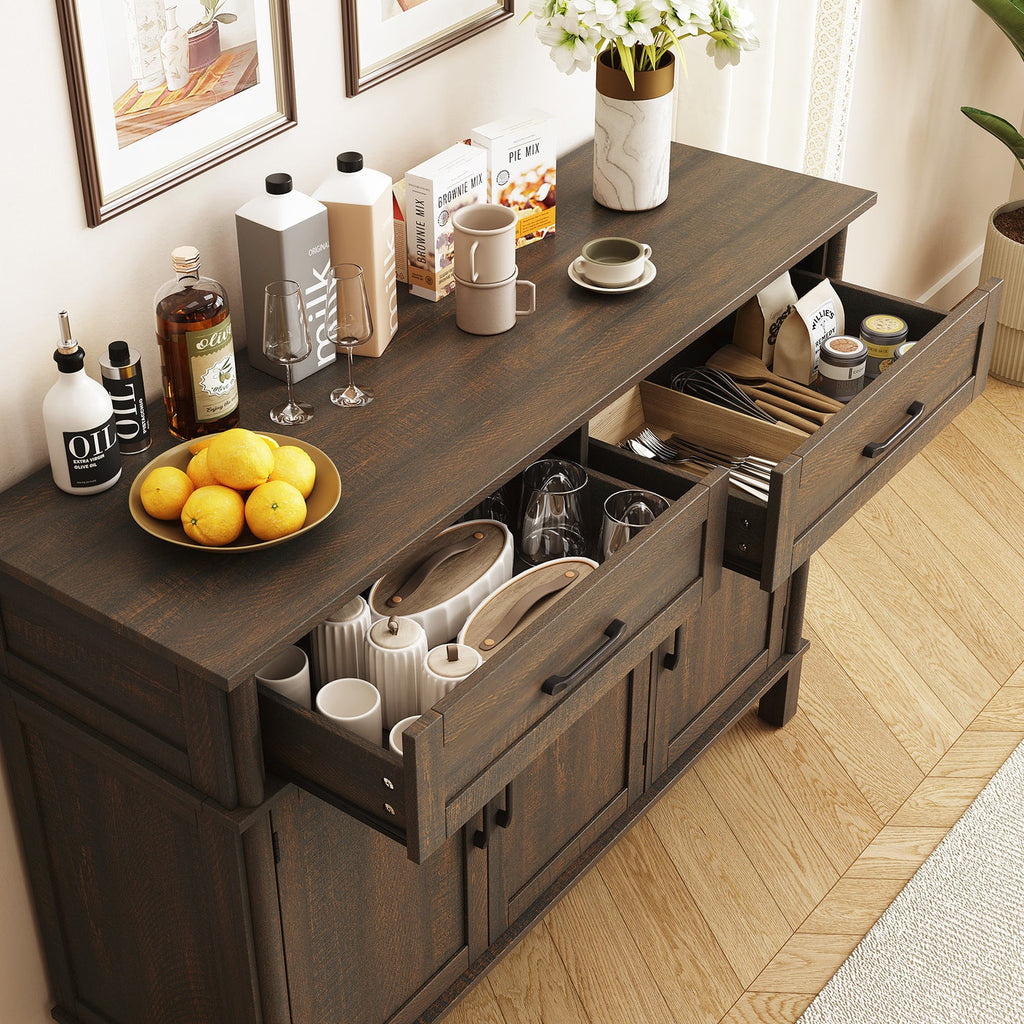 Wood Buffet Sideboard with 2 Drawers and 3 Doors