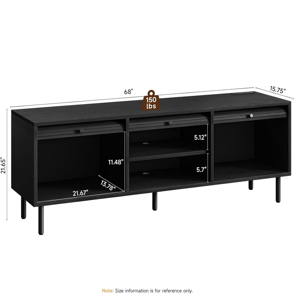 59-Inch TV Stand for 65-Inch TVs with Sliding Doors