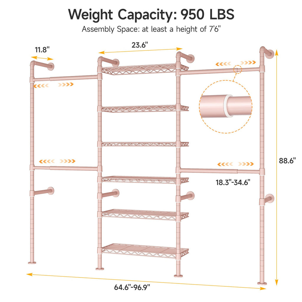 Wall Mounted Industrial Pipe Closet System
