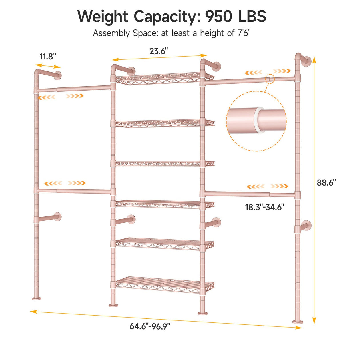 Wall Mounted Industrial Pipe Closet System