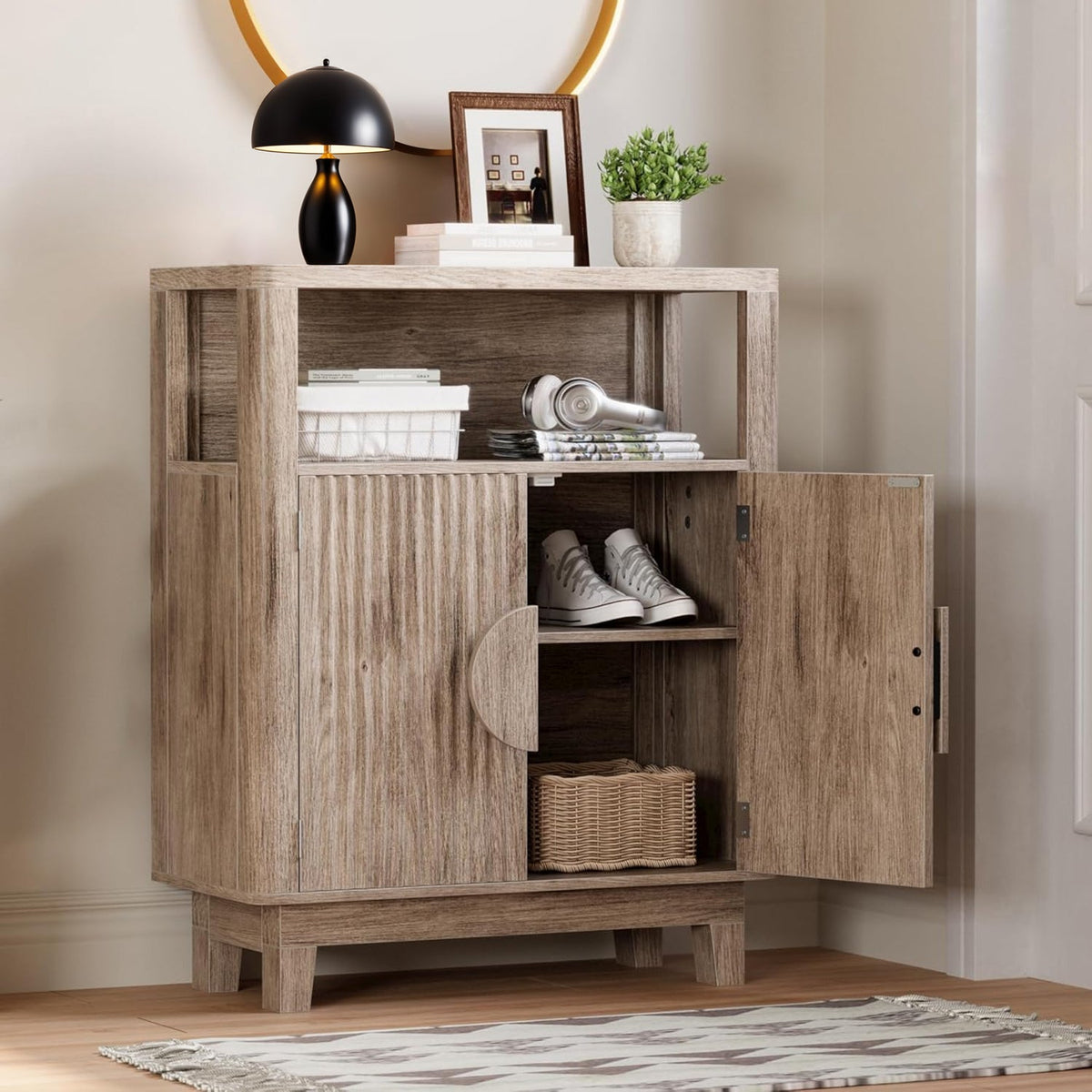 Farmhouse Storage Cabinet Sideboard and Coffee Bar
