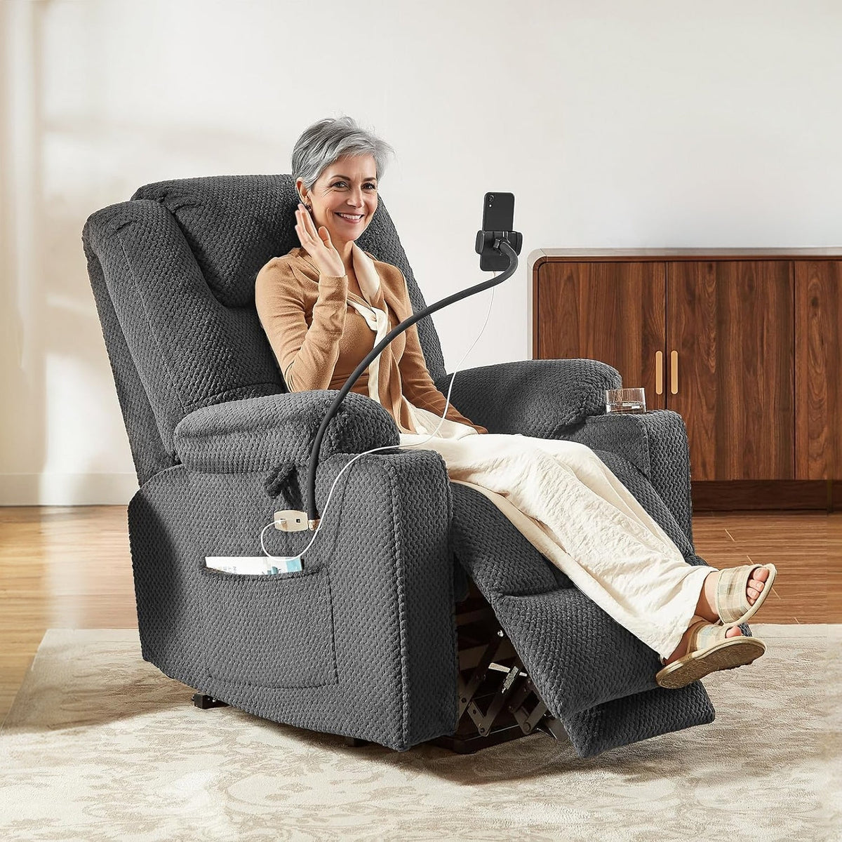 Power Recliner Chair with Massage, Heat and USB Port