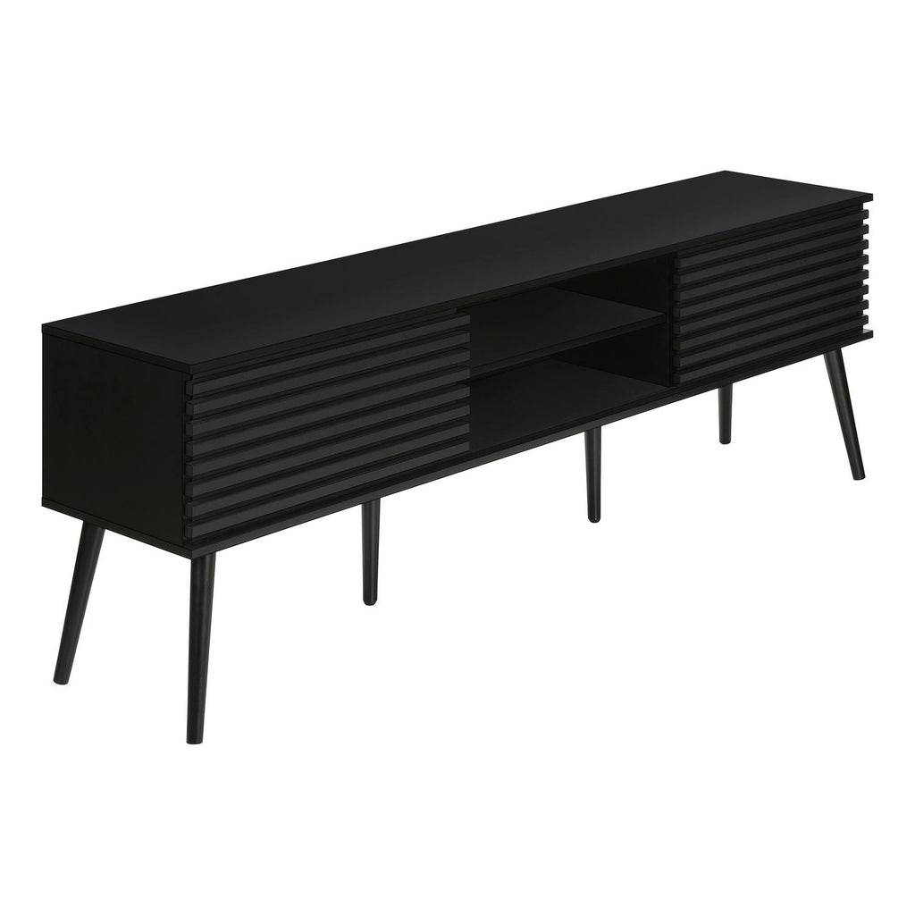 Contemporary Black TV Stand with Storage
