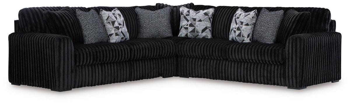 Midnight-Madness Black Sectional Set
