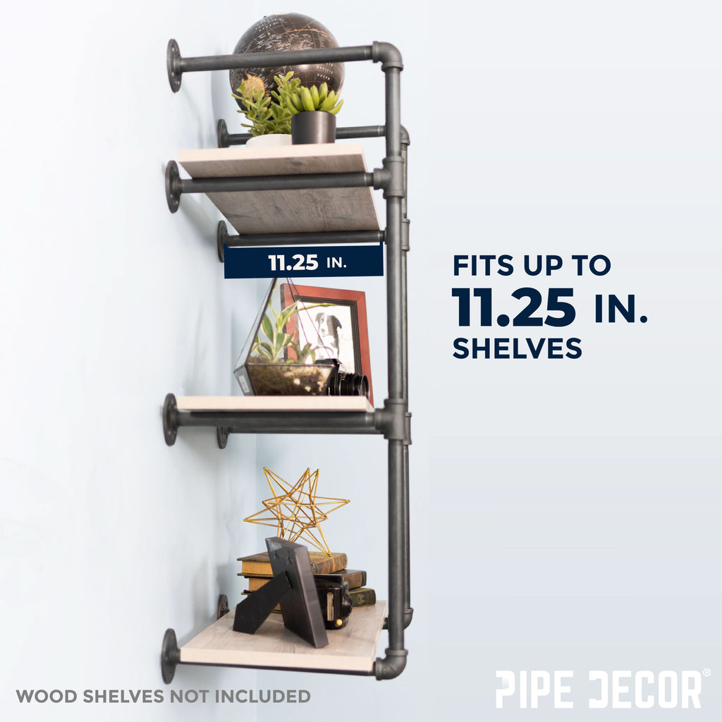 3-Tier Industrial Pipe Wall Shelf