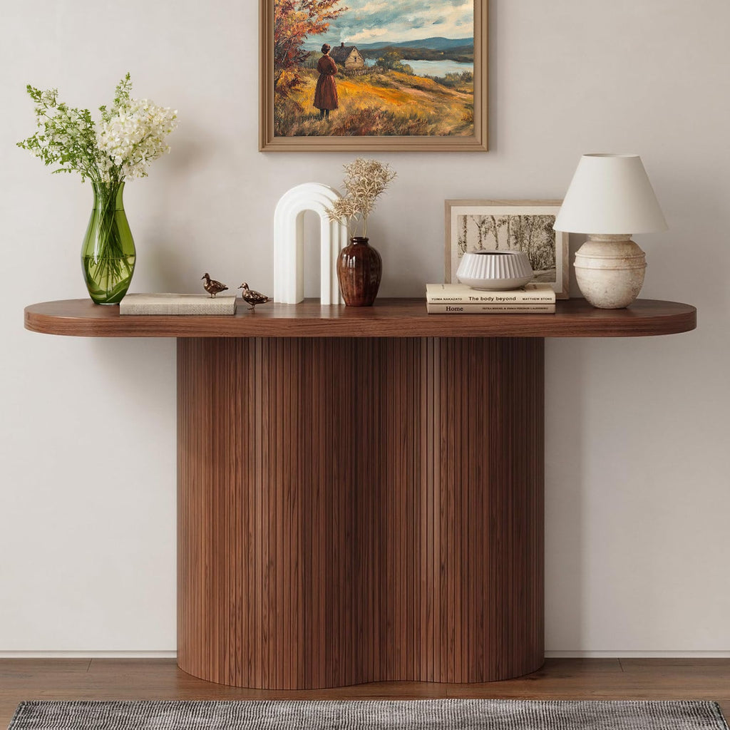 57 Inch Tambour Entryway Console Table