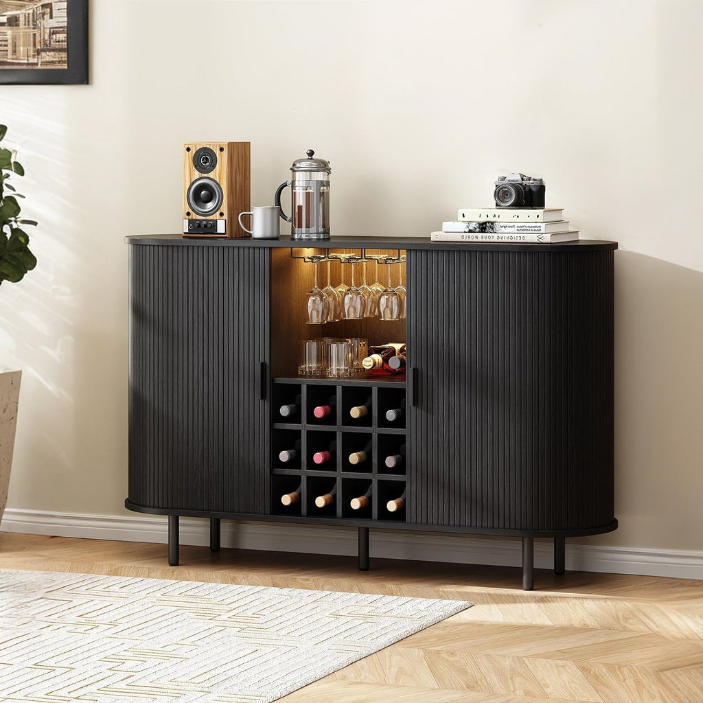55 Inch LED Wine Bar Cabinet and Coffee Station